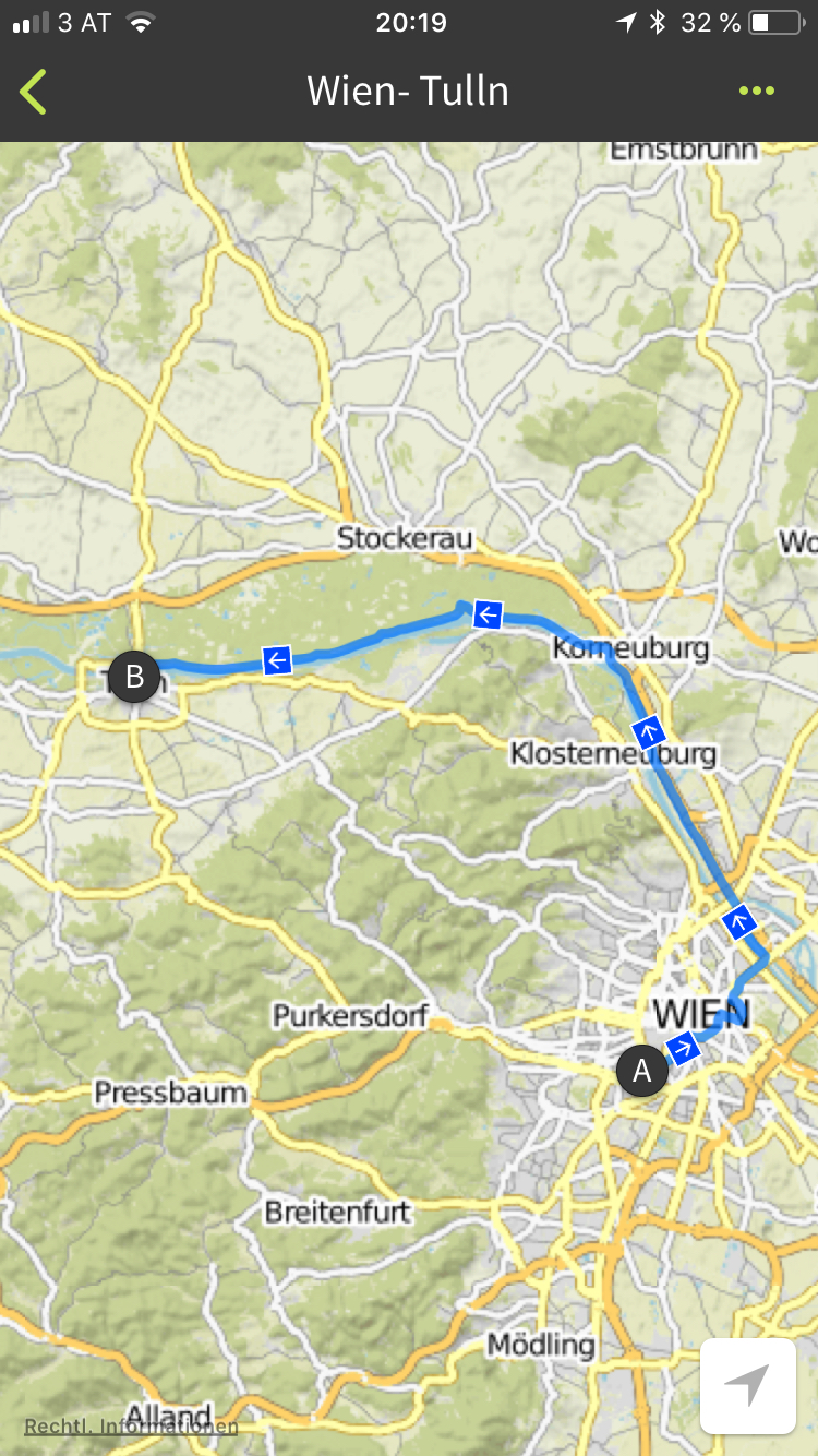 Erste Etappe Wien - Tulln